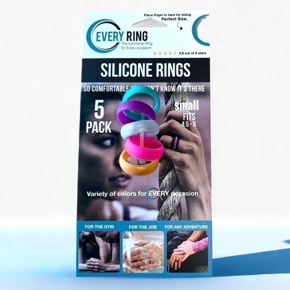 Every Ring Jewelry - EVERY ring jewelry 5 pack silicone ring variety set sz small NWT
